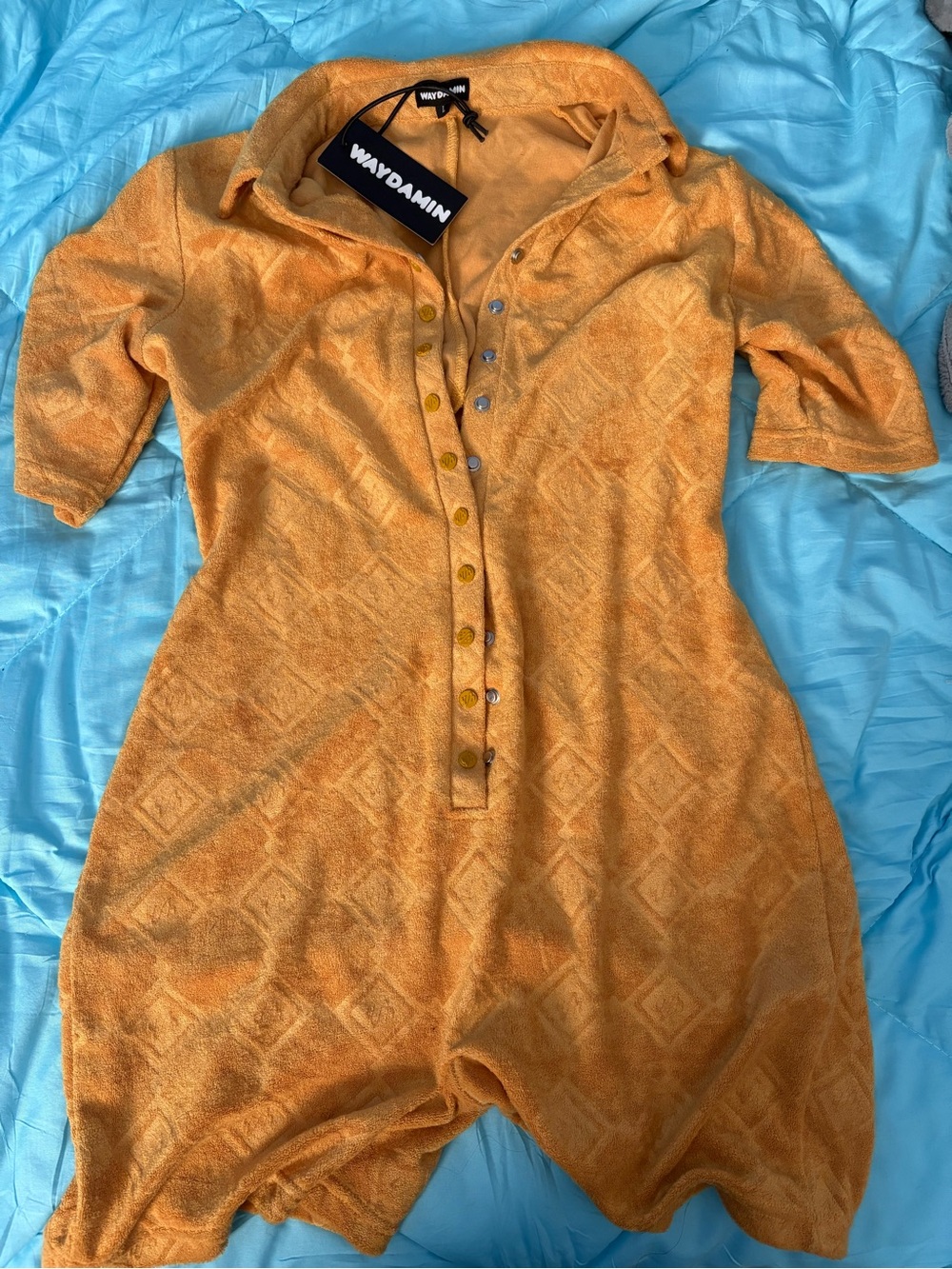 Waydamin Yellow One-Piece Romper